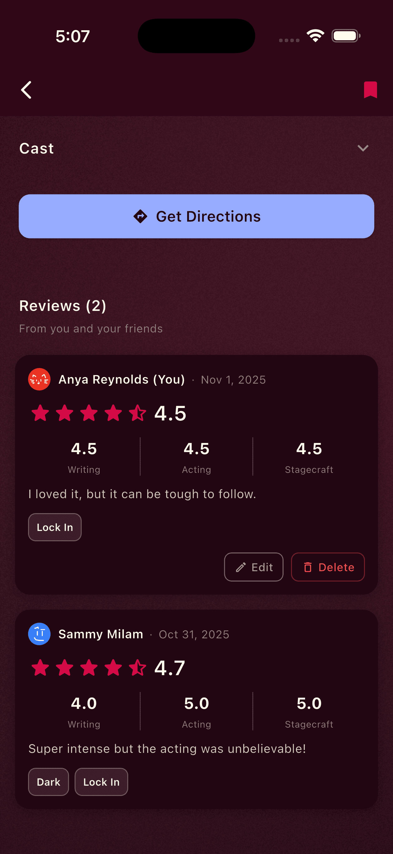 ProdDetailReviews screen