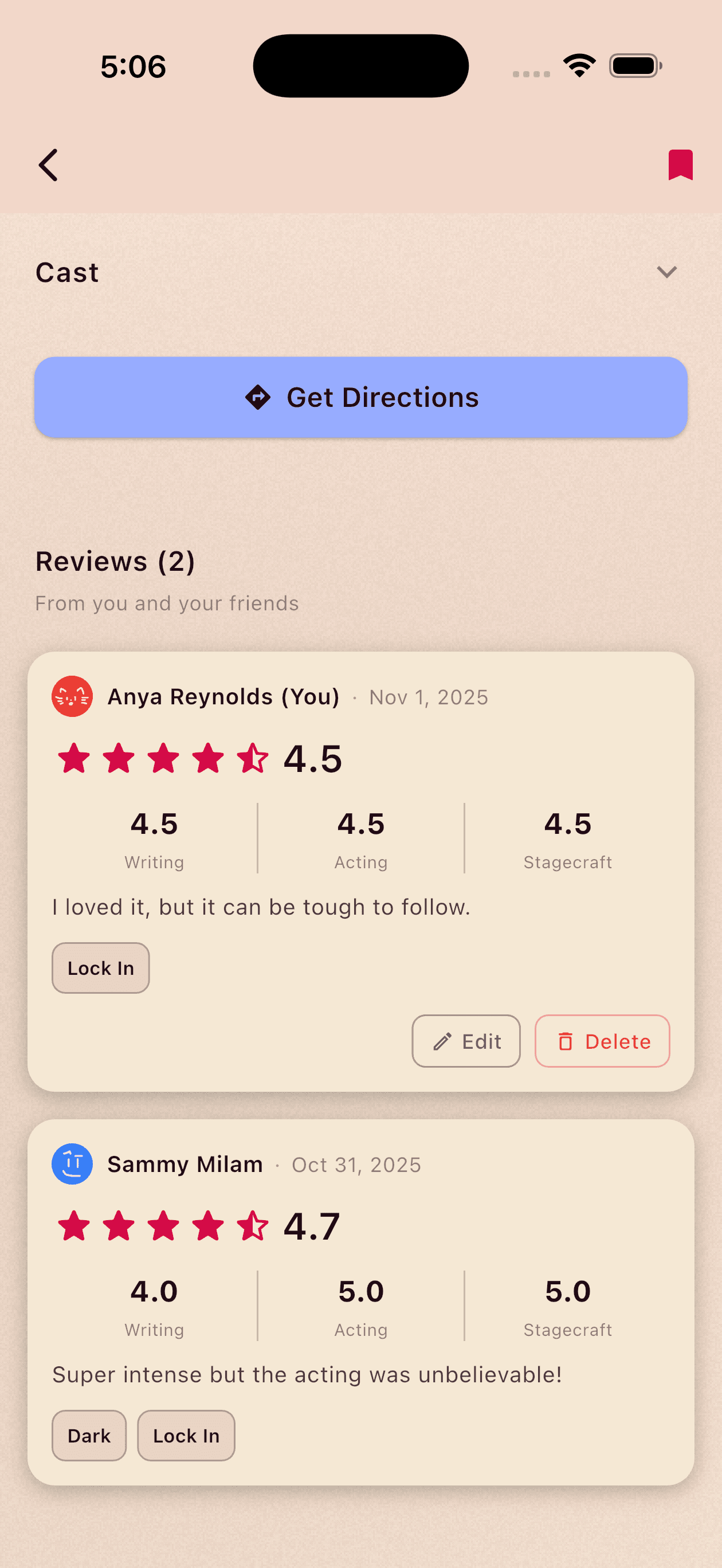 ProdDetailReviews screen